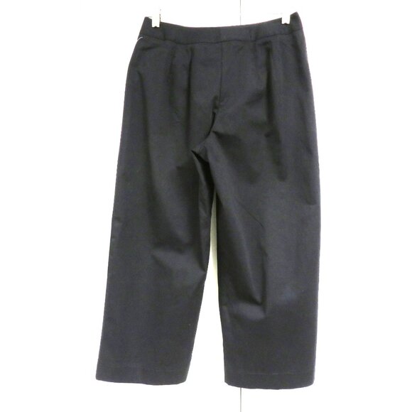 New! Coldwater Creek 10P Stretch Twill Crop Black Solid - Picture 3 of 5